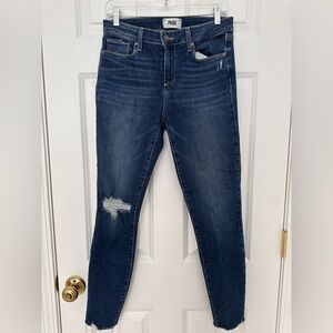 PAIGE Women's Blue Distressed Jeans